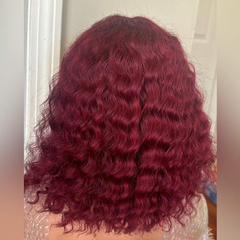 99J colored deep curly human hair  lace front 13*4 180 density l